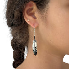 Load image into Gallery viewer, Colourful Bone Feather Earring
