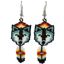 Load image into Gallery viewer, Wolf Feather Dangle Earring
