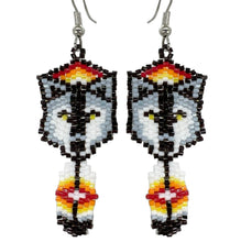 Load image into Gallery viewer, Wolf Feather Dangle Earring
