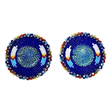 Load image into Gallery viewer, Feather Round Glam Earring
