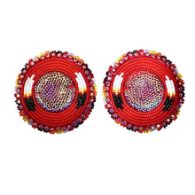 Load image into Gallery viewer, Feather Round Glam Earring

