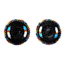 Load image into Gallery viewer, Feather Round Glam Earring
