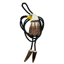 Load image into Gallery viewer, Eagle With Feather Bolo Tie
