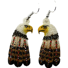 Load image into Gallery viewer, Bone Eagle With Feathers Earring

