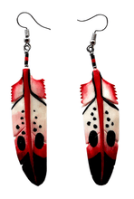 Load image into Gallery viewer, Colourful Bone Feather Earring
