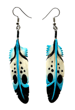Load image into Gallery viewer, Colourful Bone Feather Earring
