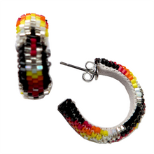Load image into Gallery viewer, Feather Peyote Stitch Hoop Earrings 2CM-6CM
