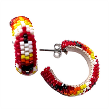 Load image into Gallery viewer, Feather Peyote Stitch Hoop Earrings 2CM-6CM
