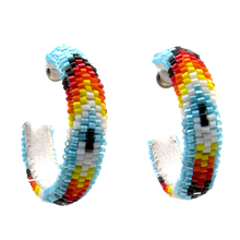 Load image into Gallery viewer, Feather Peyote Stitch Hoop Earrings 2CM-6CM
