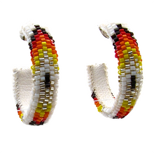 Load image into Gallery viewer, Feather Peyote Stitch Hoop Earrings 2CM-6CM

