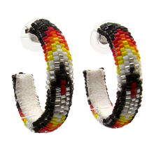 Load image into Gallery viewer, Feather Peyote Stitch Hoop Earrings 2CM-6CM
