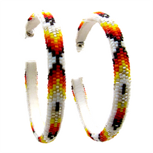 Load image into Gallery viewer, Feather Peyote Stitch Hoop Earrings 2CM-6CM
