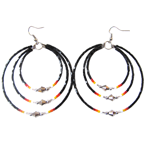 Memory Wire Triple Hoop Earrings